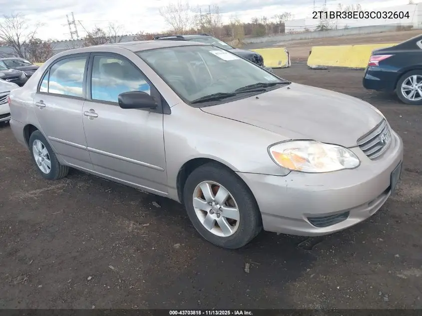 2T1BR38E03C032604 2003 Toyota Corolla Le