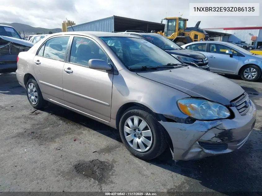 1NXBR32E93Z086135 2003 Toyota Corolla Le