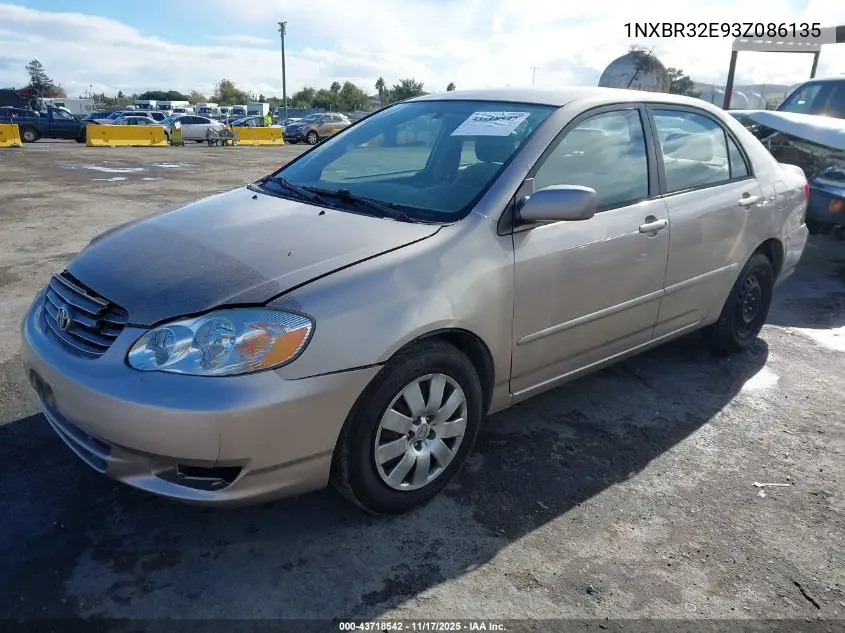 1NXBR32E93Z086135 2003 Toyota Corolla Le