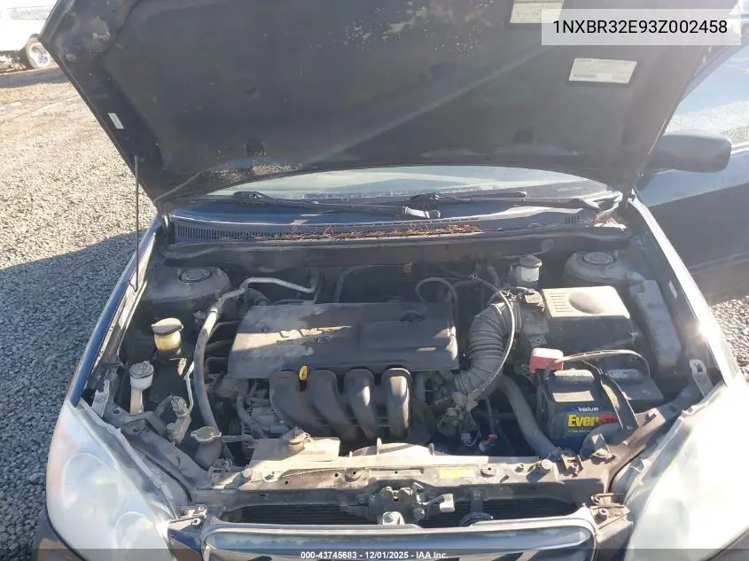 1NXBR32E93Z002458 2003 Toyota Corolla Ce