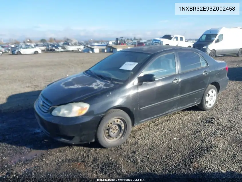 1NXBR32E93Z002458 2003 Toyota Corolla Ce