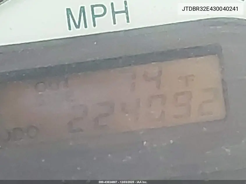 JTDBR32E430040241 2003 Toyota Corolla Le