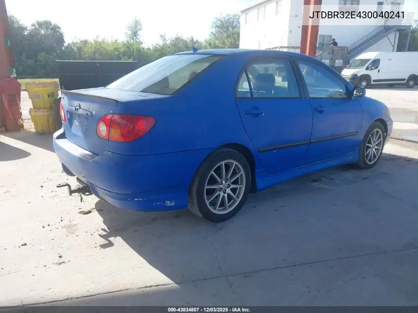 JTDBR32E430040241 2003 Toyota Corolla Le