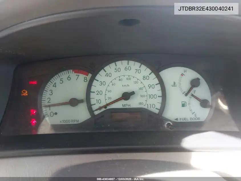 JTDBR32E430040241 2003 Toyota Corolla Le