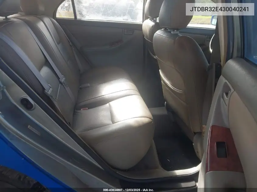 JTDBR32E430040241 2003 Toyota Corolla Le