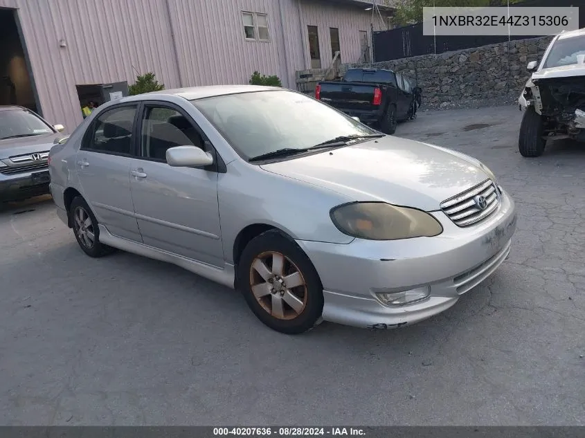 2004 Toyota Corolla S VIN: 1NXBR32E44Z315306 Lot: 40207636