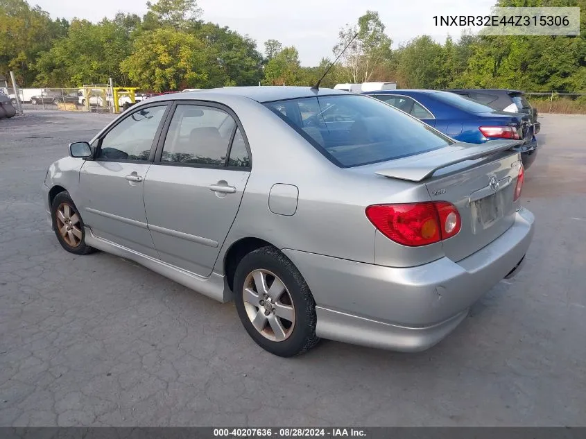 2004 Toyota Corolla S VIN: 1NXBR32E44Z315306 Lot: 40207636