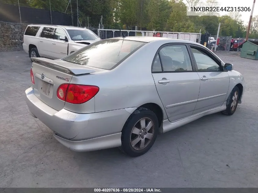 2004 Toyota Corolla S VIN: 1NXBR32E44Z315306 Lot: 40207636