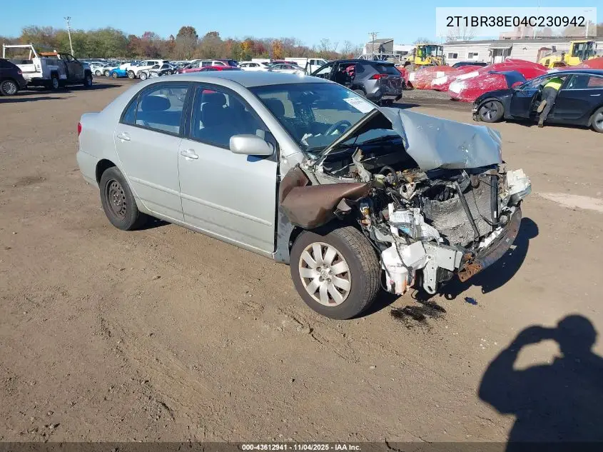 2T1BR38E04C230942 2004 Toyota Corolla Le