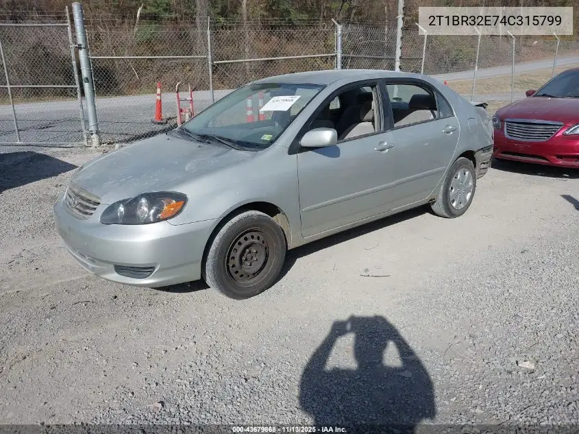 2T1BR32E74C315799 2004 Toyota Corolla Le