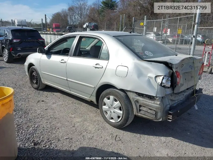 2T1BR32E74C315799 2004 Toyota Corolla Le