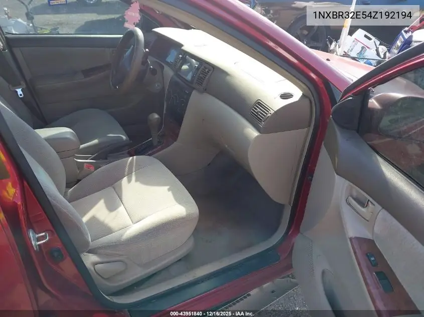 1NXBR32E54Z192194 2004 Toyota Corolla Le