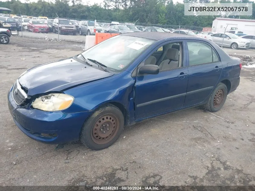 2005 Toyota Corolla Ce VIN: JTDBR32EX52067578 Lot: 40248283