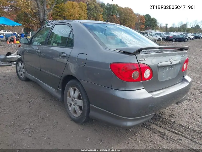 2T1BR32E05C471961 2005 Toyota Corolla S