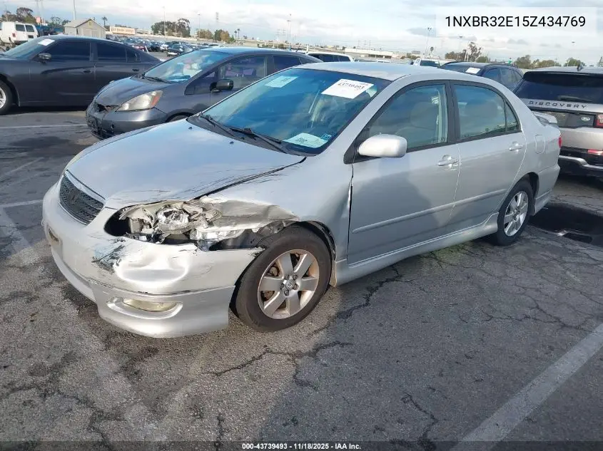 1NXBR32E15Z434769 2005 Toyota Corolla S