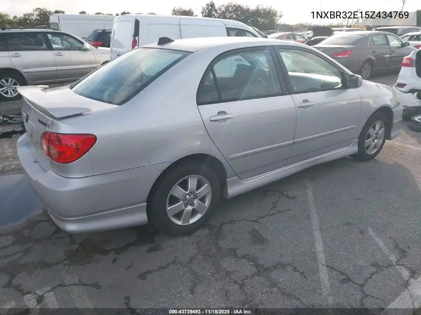 1NXBR32E15Z434769 2005 Toyota Corolla S