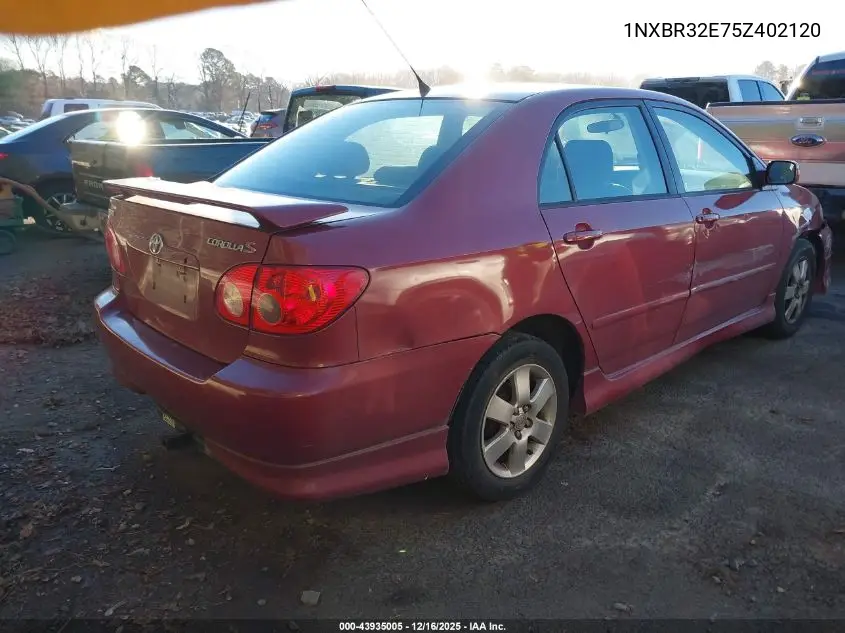 1NXBR32E75Z402120 2005 Toyota Corolla S