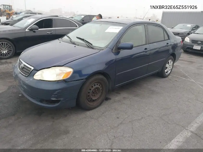 1NXBR32E65Z551926 2005 Toyota Corolla Le