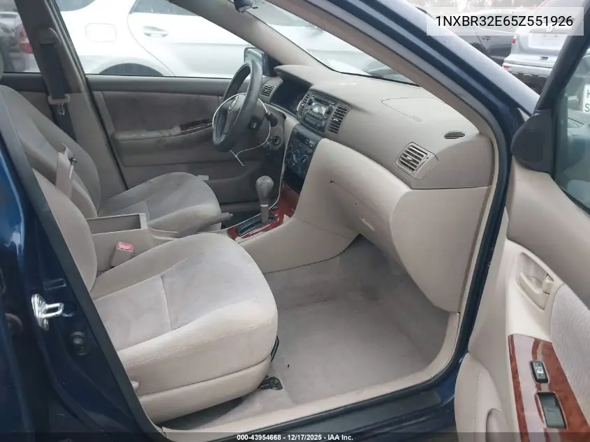 1NXBR32E65Z551926 2005 Toyota Corolla Le