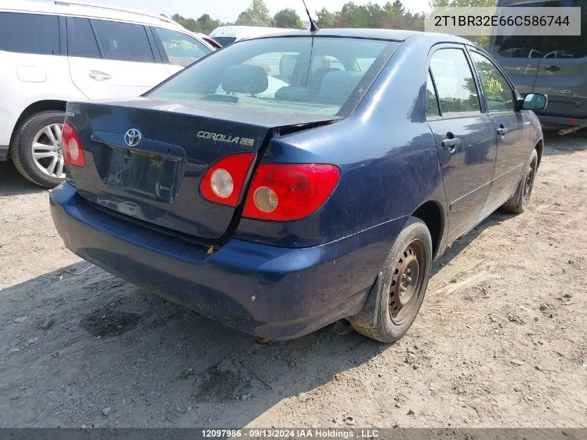 2006 Toyota Corolla Ce VIN: 2T1BR32E66C586744 Lot: 12097986