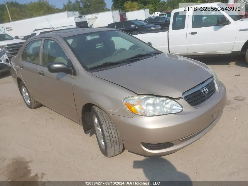 2006 Toyota Corolla Ce VIN: 2T1BR32E56C643970 Lot: 12099427