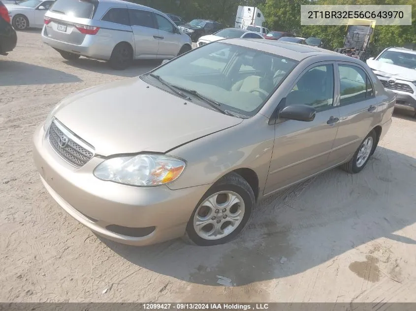 2006 Toyota Corolla Ce VIN: 2T1BR32E56C643970 Lot: 12099427