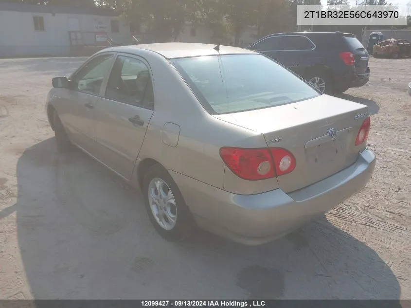 2006 Toyota Corolla Ce VIN: 2T1BR32E56C643970 Lot: 12099427