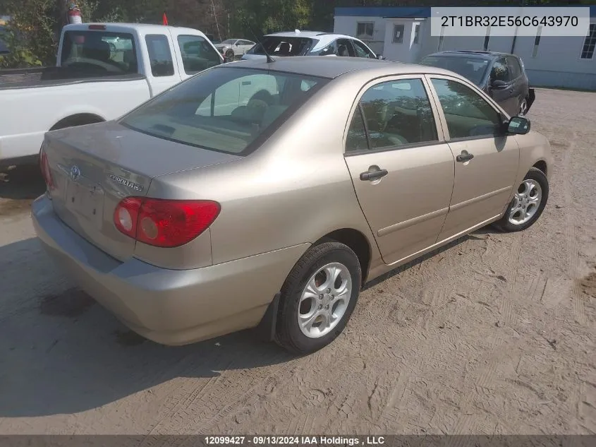 2006 Toyota Corolla Ce VIN: 2T1BR32E56C643970 Lot: 12099427