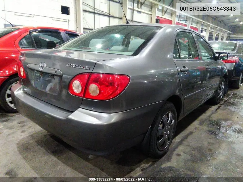 001BR32E06C643343 2006 Toyota Corolla Ce/S/Le