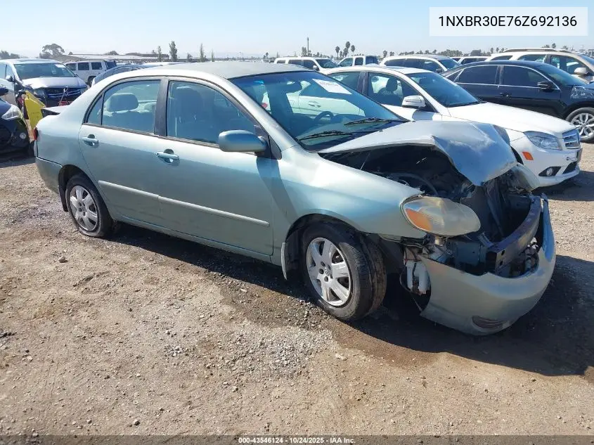 1NXBR30E76Z692136 2006 Toyota Corolla Le