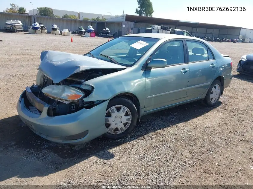 1NXBR30E76Z692136 2006 Toyota Corolla Le