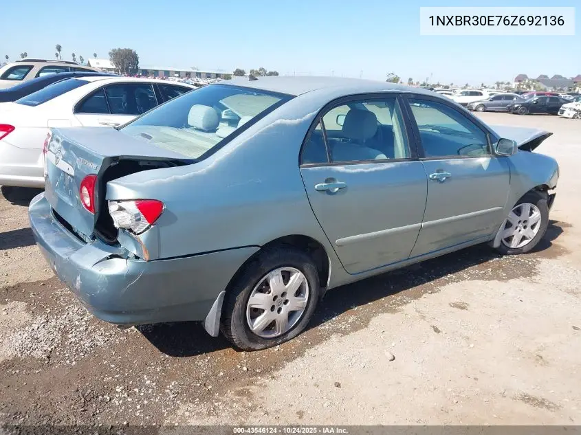 1NXBR30E76Z692136 2006 Toyota Corolla Le