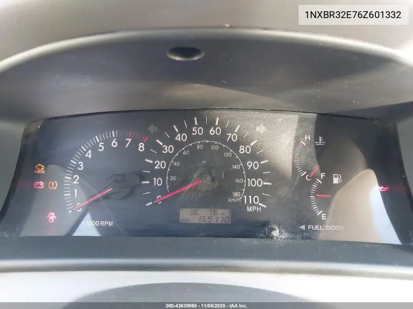 1NXBR32E76Z601332 2006 Toyota Corolla Le