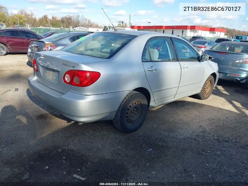 2T1BR32E86C670127 2006 Toyota Corolla Le