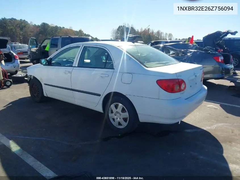 1NXBR32E26Z756094 2006 Toyota Corolla Ce