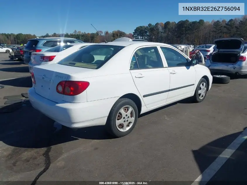 1NXBR32E26Z756094 2006 Toyota Corolla Ce
