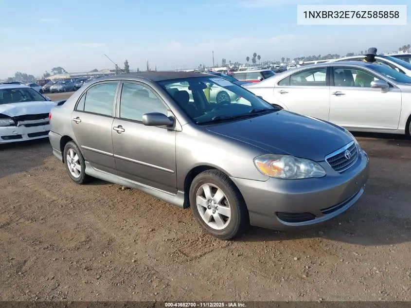 1NXBR32E76Z585858 2006 Toyota Corolla S