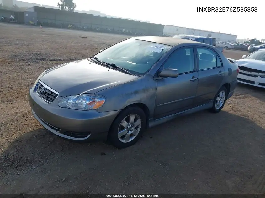 1NXBR32E76Z585858 2006 Toyota Corolla S