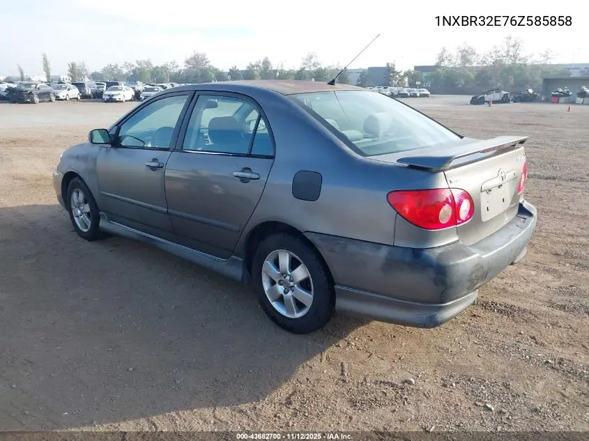 1NXBR32E76Z585858 2006 Toyota Corolla S