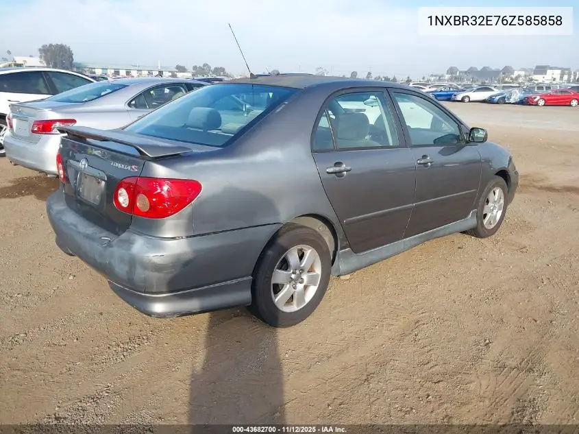 1NXBR32E76Z585858 2006 Toyota Corolla S