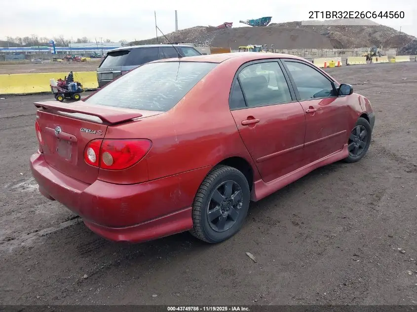 2T1BR32E26C644560 2006 Toyota Corolla S