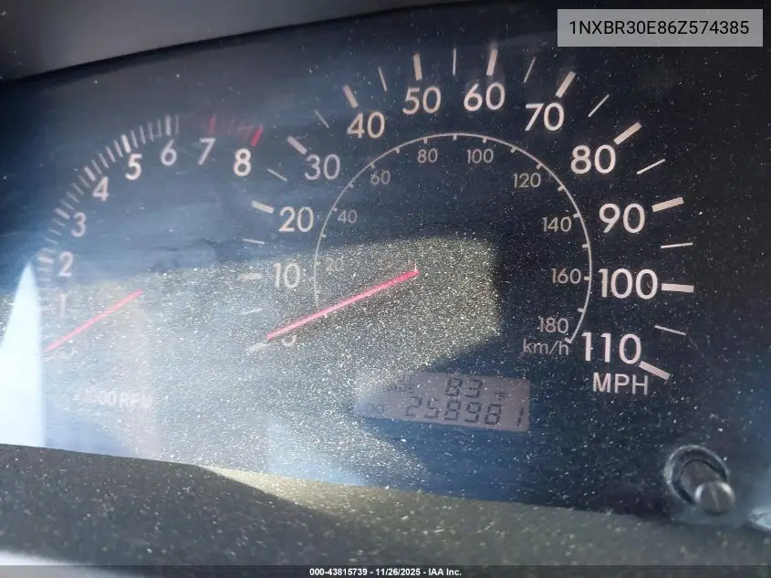 1NXBR30E86Z574385 2006 Toyota Corolla Ce/Le/S