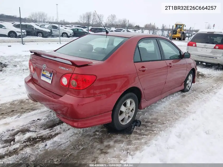 2T1BR32E26C664257 2006 Toyota Corolla S