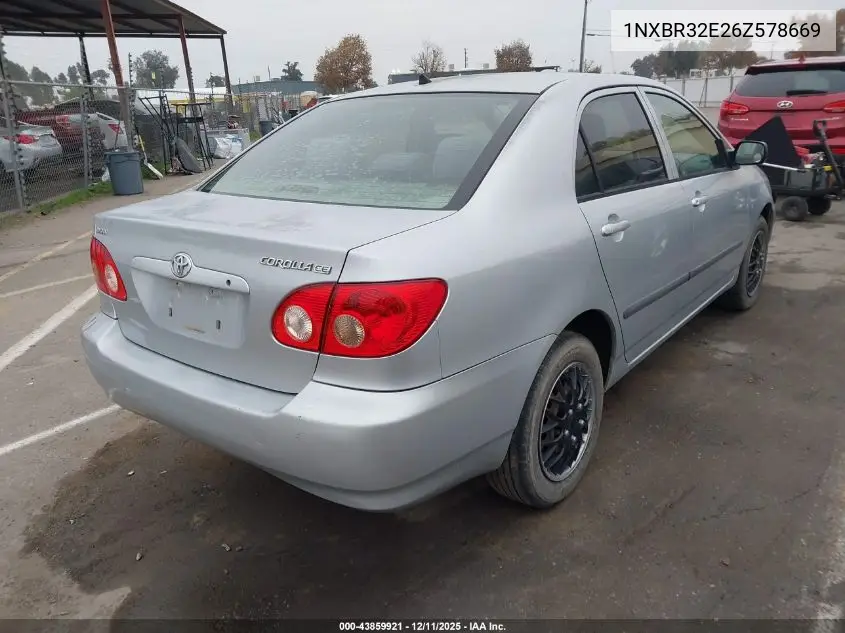 1NXBR32E26Z578669 2006 Toyota Corolla Ce