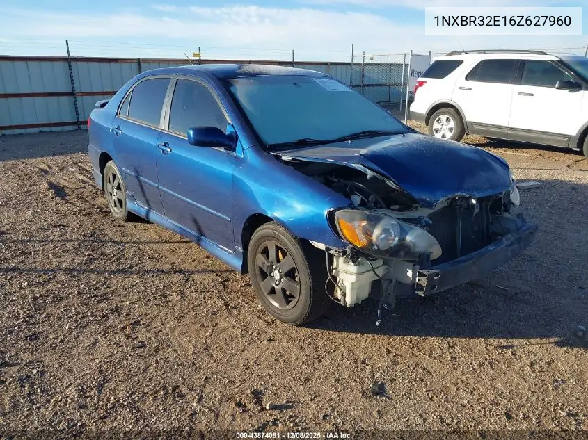 1NXBR32E16Z627960 2006 Toyota Corolla S