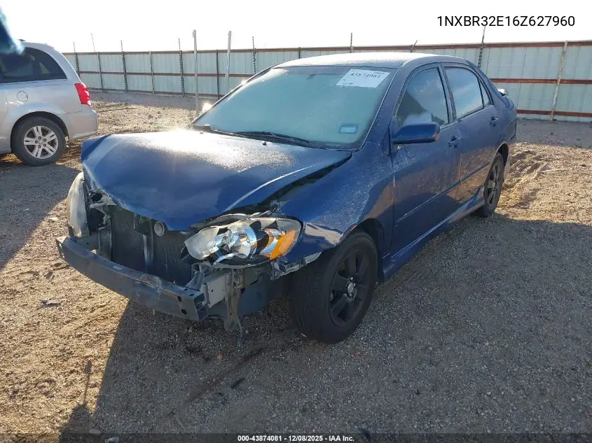 1NXBR32E16Z627960 2006 Toyota Corolla S