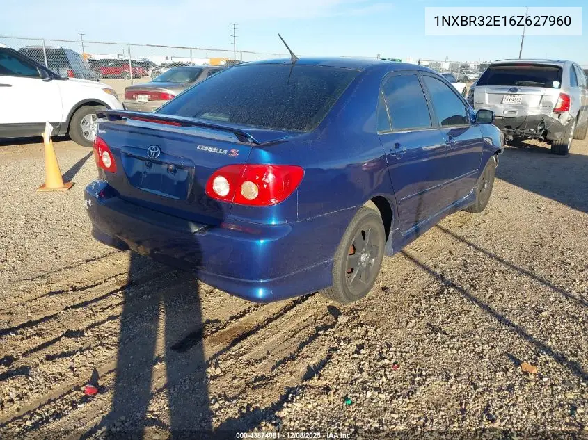 1NXBR32E16Z627960 2006 Toyota Corolla S