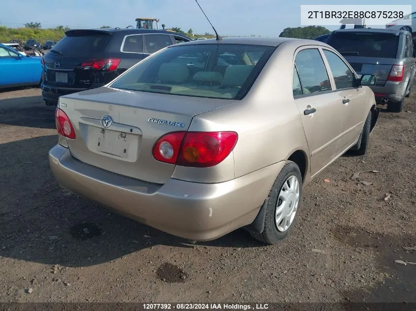 2008 Toyota Corolla Ce VIN: 2T1BR32E88C875238 Lot: 12077392