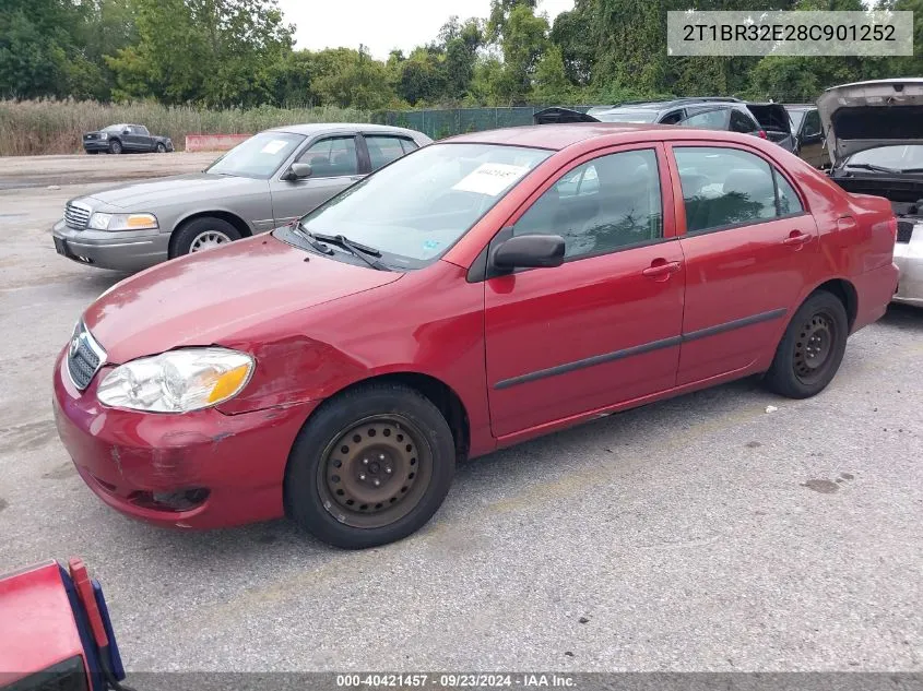 2008 Toyota Corolla Ce VIN: 2T1BR32E28C901252 Lot: 40421457