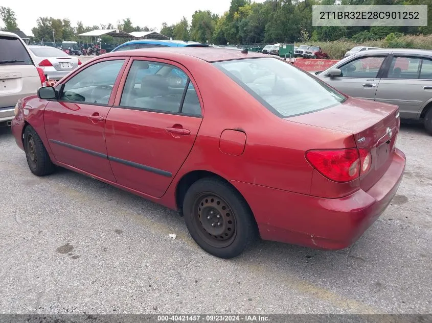 2008 Toyota Corolla Ce VIN: 2T1BR32E28C901252 Lot: 40421457